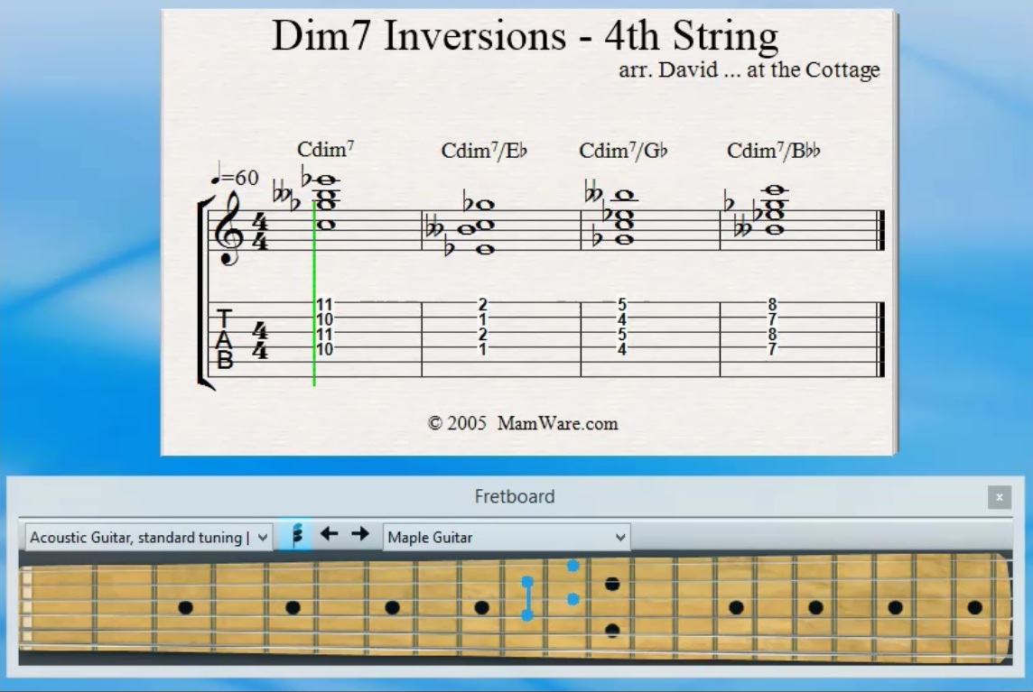 Freemusiclessons4u Com Dim7 Chord Inversions