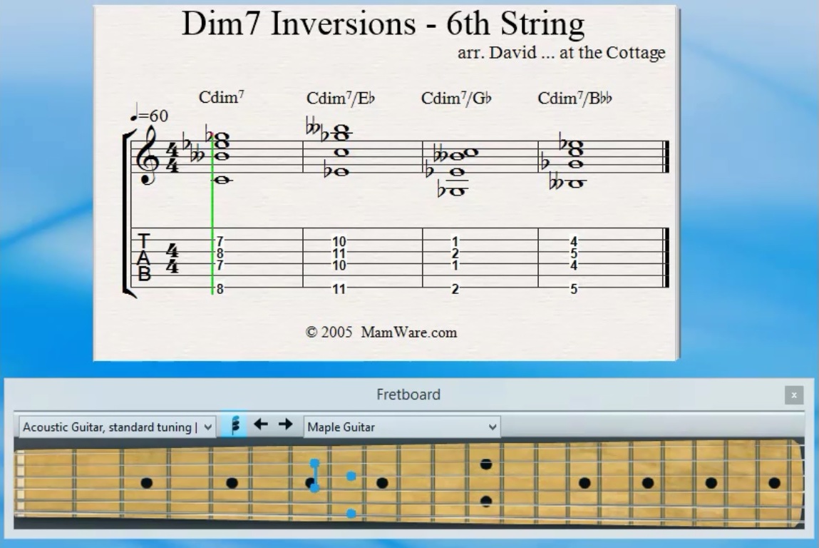Freemusiclessons4u Com Dim7 Chord Inversions